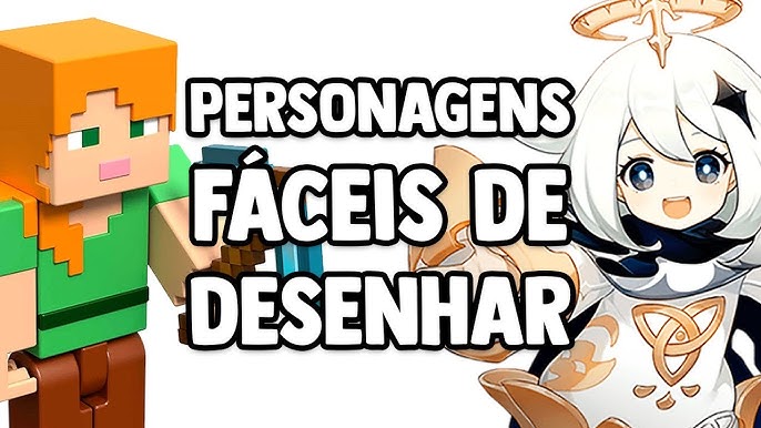 DESENHANDO PERSONAGENS DE JOGOS PASSO A PASSO - Among Us, Bendy, Minecraft  e Fall Guys! 