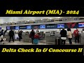 Miami Airport (MIA) - Delta Check In &amp; Walk to Gate from Cruise Shuttle Drop Off