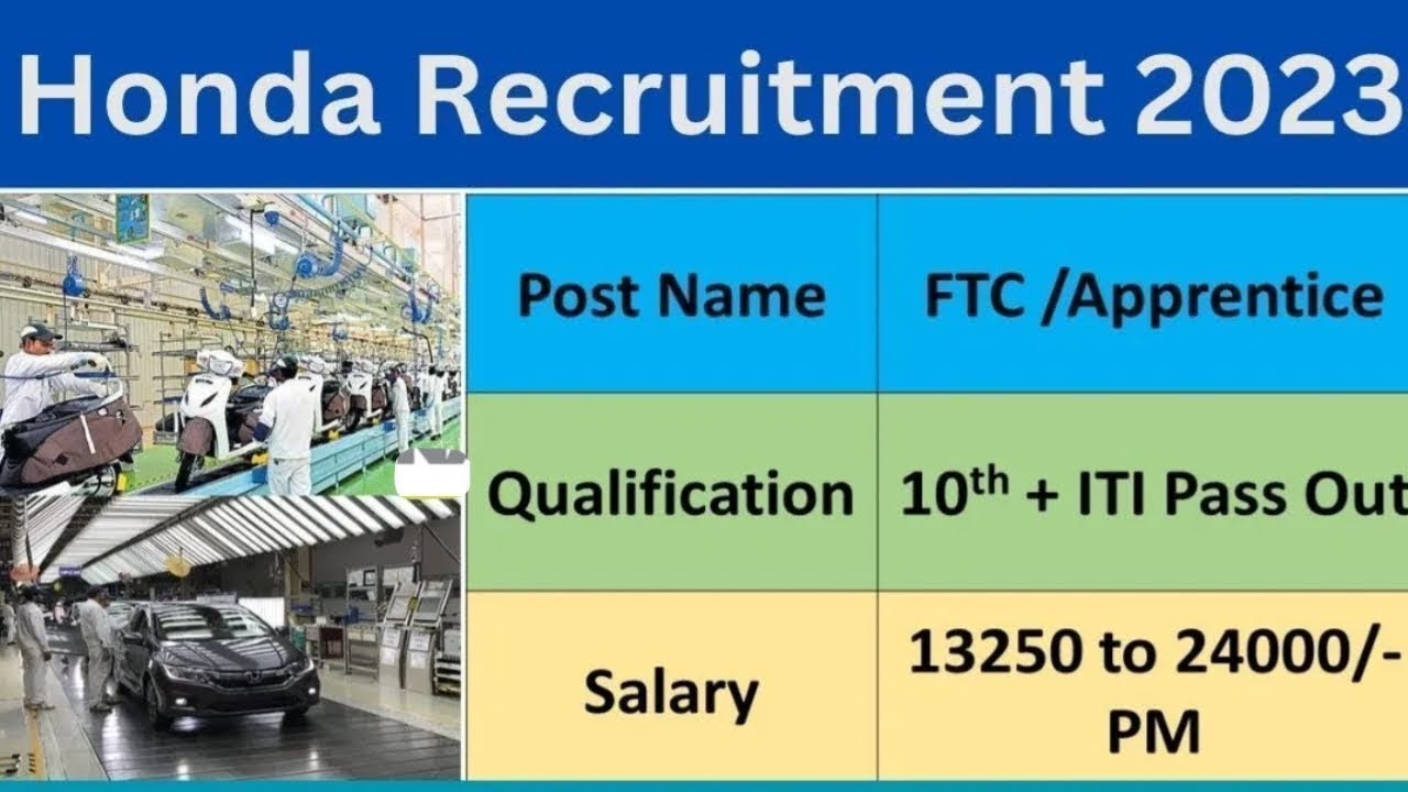 Honda Car India Ltd Campus Placement 2023 | Honda Car Job ITI Pass 