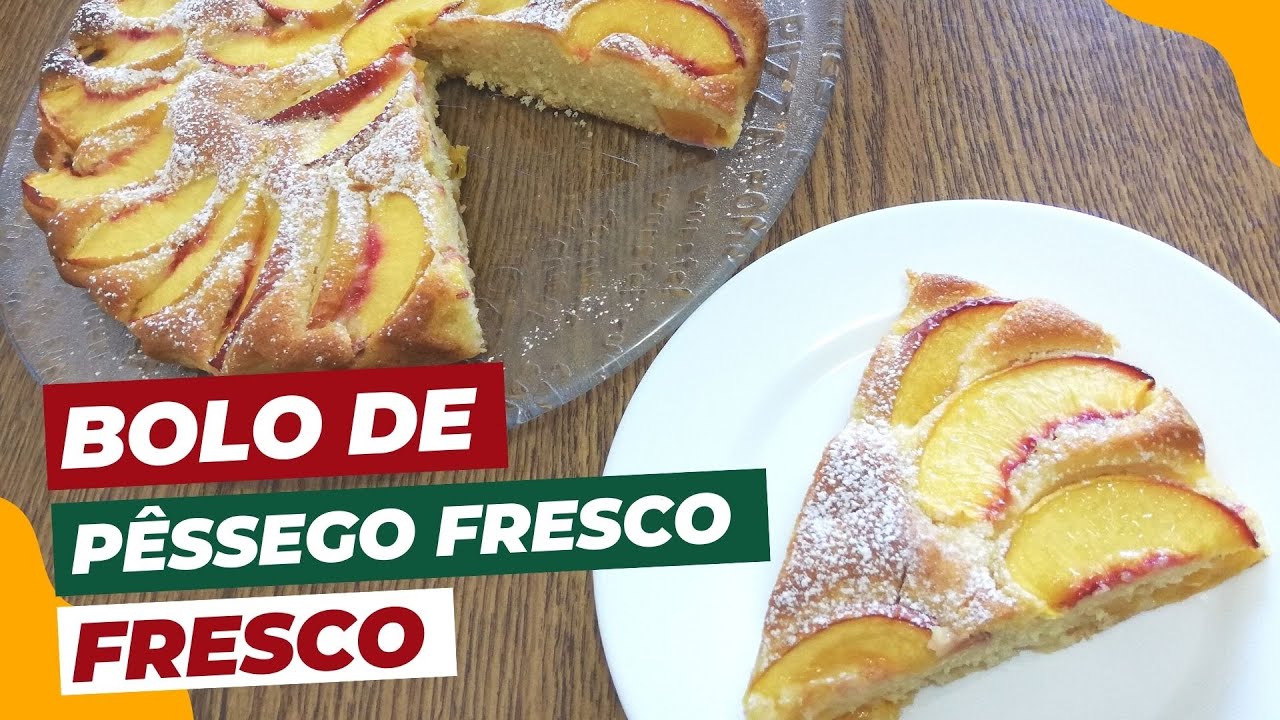 BOLO DE PÊSSEGO FRESCO DELICIOSO #BOLO - VID13