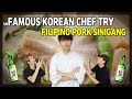 KOREAN CHEF React to Filipino Food | Pork Sinigang | Mukbang