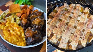 Soul Food Dinner N' Dessert! Peach Cobbler, Oxtail, Mac & Cheese Bourbon Candied Yams, Fried Cabbage