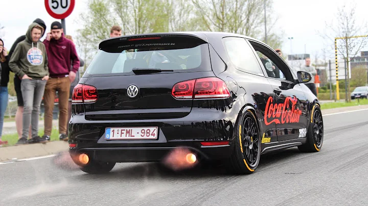 VW Golf VI GTI shooting flames w/ EXTREME loud bangs!!
