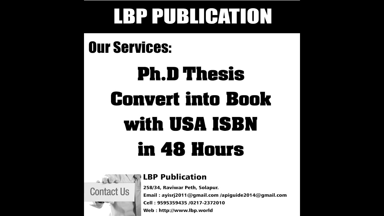 how to convert thesis to book