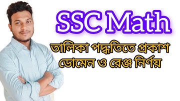 তালিকা পদ্ধতিতে প্রকাশ এবং ডোমেন ও রেঞ্জ নির্ণয়।সেট ও ফাংশন। নবম দশম এসএসসি সাধারণ গণিত।