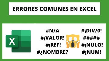ERRORES MÁS COMUNES EN EXCEL #N/A  #¡VALOR! #¡REF! #¿NOMBRE? #¡DIV/0! ##### #¡NULO! #¡NUM! #Solucion