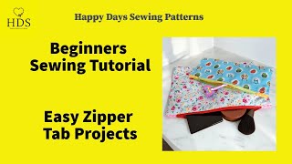 How to Sew Easy Zipper Tab Projects — Easy Beginner Tutorial | EASTLEIGH Pattern