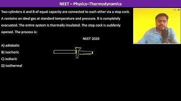 Two cylinders A and B of equal capacity are connected to each other via a stop cock. A contains