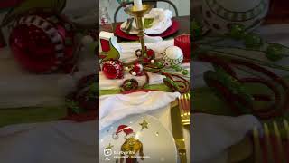 Merry Grinchmas! 💚❤️ #shorts #grinch #grinchmas #tablescapeideas #grinchnight #grinchtablescapeidea