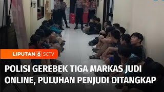 Polisi Gerebek Tiga Markas Judi Online di Banyumas, Puluhan Penjudi Ditangkap | Liputan 6
