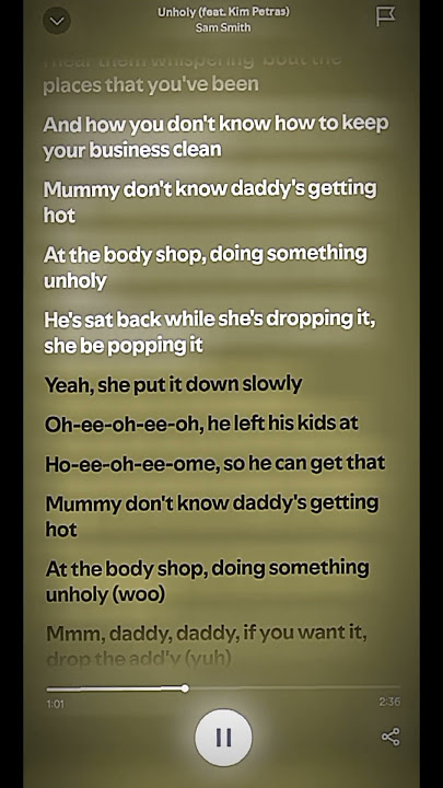 UNHOLY By Sam Smith ft Kim Petras - Sped Up Lyrics #fyp #spotify