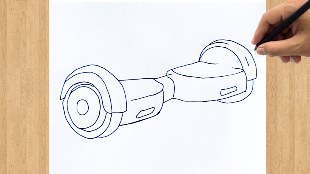 How To Draw A Hoverboard Easy Drawing Step By Step