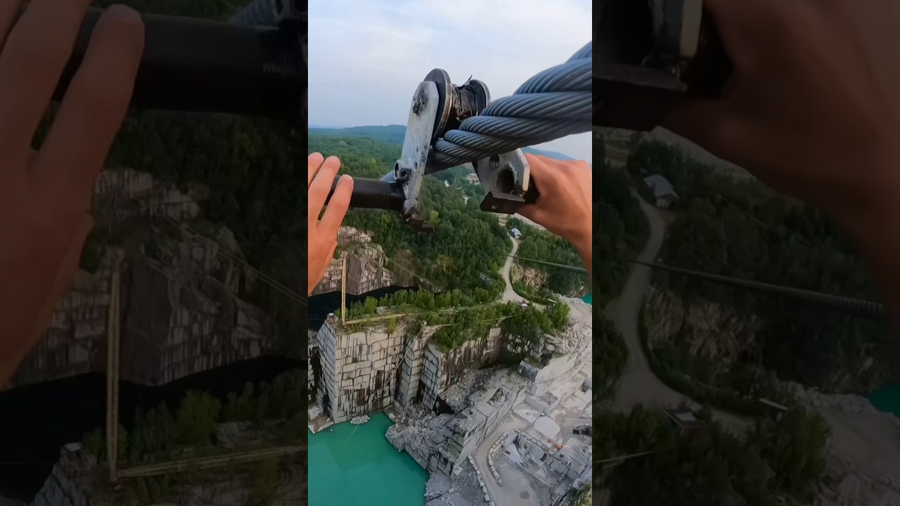 CRANE ZIPLINE TO BASE JUMP👀