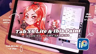 TAB S6 LITE DRAWING #3 | drawing with Ibis Paint and a short morning vlog ☀