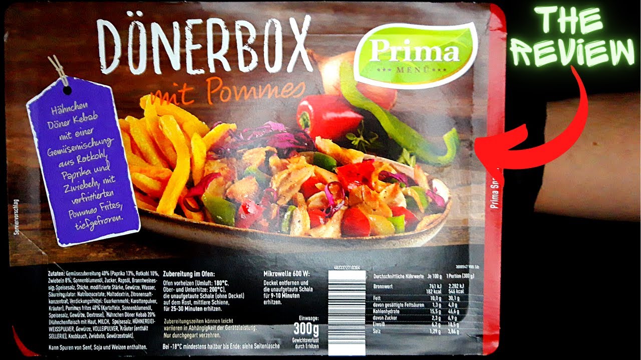 Prima Menü Dönerbox mit Pommes (kebab box with fries) Review/Test - YouTube