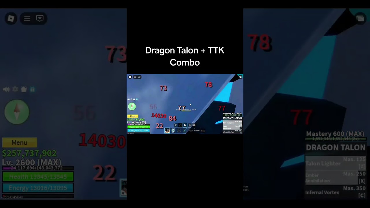 Dragon Talon TTK Combo Blox Fruits 