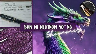 Ban Mi Neutron 90° Red Green Ink Review and Swatches Under Digital Microscope
