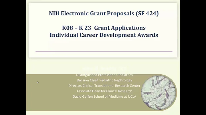 Grant Proposals (SF 424)  K08-K23 Applications and...