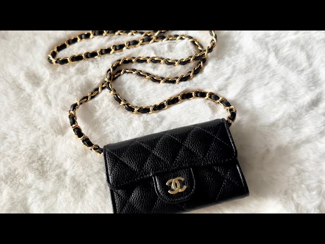 How to convert a Chanel card holder into a mini bag 🖤 #chanel