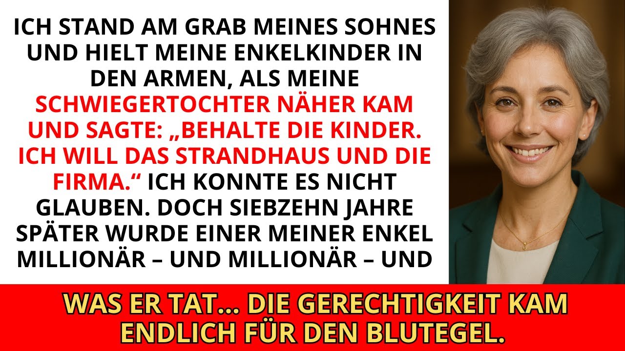 Ich stand am Grab meines Sohnes und hielt meine Enkelkinder in den Armen, als meine Schwiegertoch...