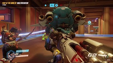 Overwatch: Pharah Quintuple Kill POTG on Hard AI feat. Team Kill