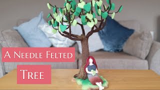 How I Created My NEEDLE FELTED HEART TREE | Needle Felting Woodland | Needle Felted Tree