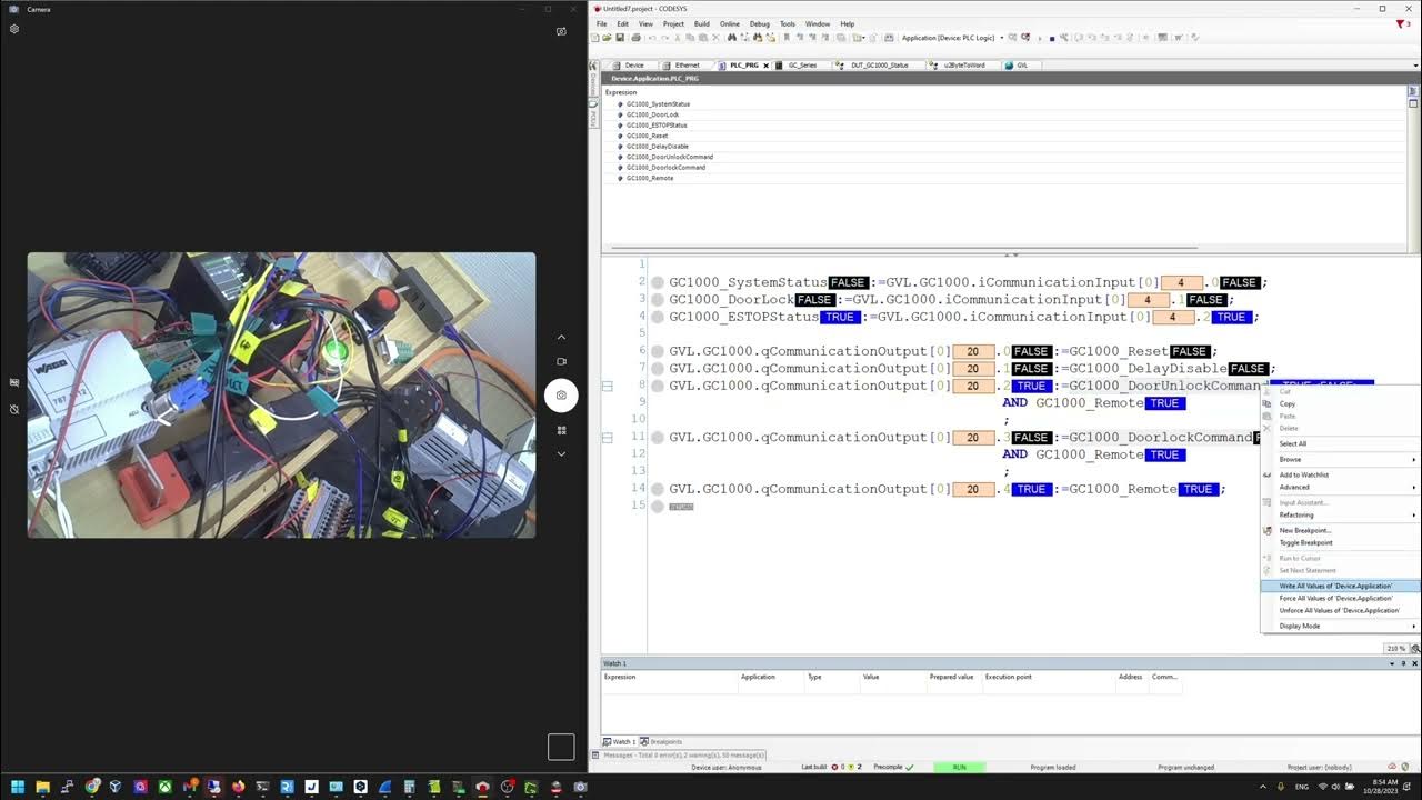 Keyence.GC1000 Door Lock Unlock Command Receive From WAGO PLC with