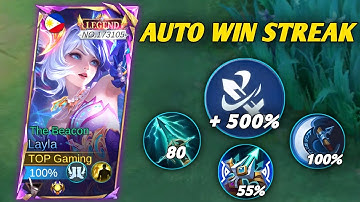 LAYLA NIEUWE LEGEND SKIN BESTE BRUTAL ONE SHOT BUILD & EMBLEM 2025! (Automatische winstreak!) - MLBB