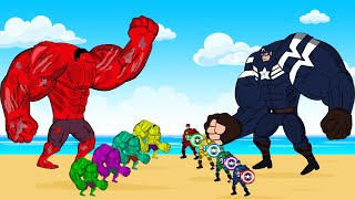 Evolution of RED HULK Vs Evolution of CAPTAIN AMERICA : Who Will Win? | SUPER HEROES MOVIE ANIMATION