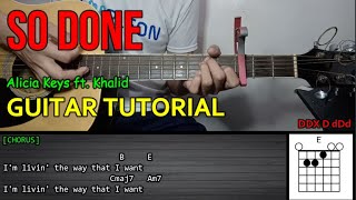 Alicia Keys - SO DONE | Guitar Tutorial | LYRICS | CHORDS and STRUMMING PATTERNS