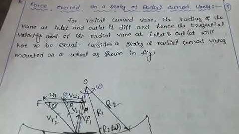 Force exerted on series of radial curved vanes concept by V R L Saisree
