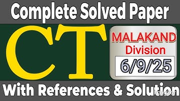 ETEA CT Complete Solved Paper MALAKAND (Phase-2)