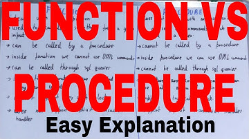 Function vs Procedure|Difference between function and procedure|Function and procedure difference