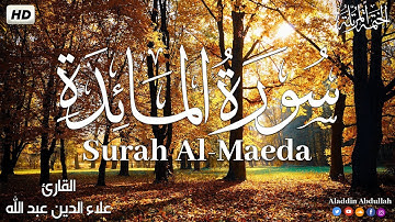 Surah Al-Maeda سورة المائدة كاملة || بصوت هادئ وجميل 😴💚||القارئ علاء الدين عبد الله