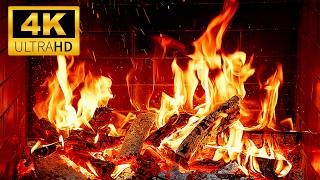🔥 Night Fireplace in 4K Ultra HD 🔥 Crackling Fire Sounds 12 Hours | Burning Fireplace Ambience screenshot 1
