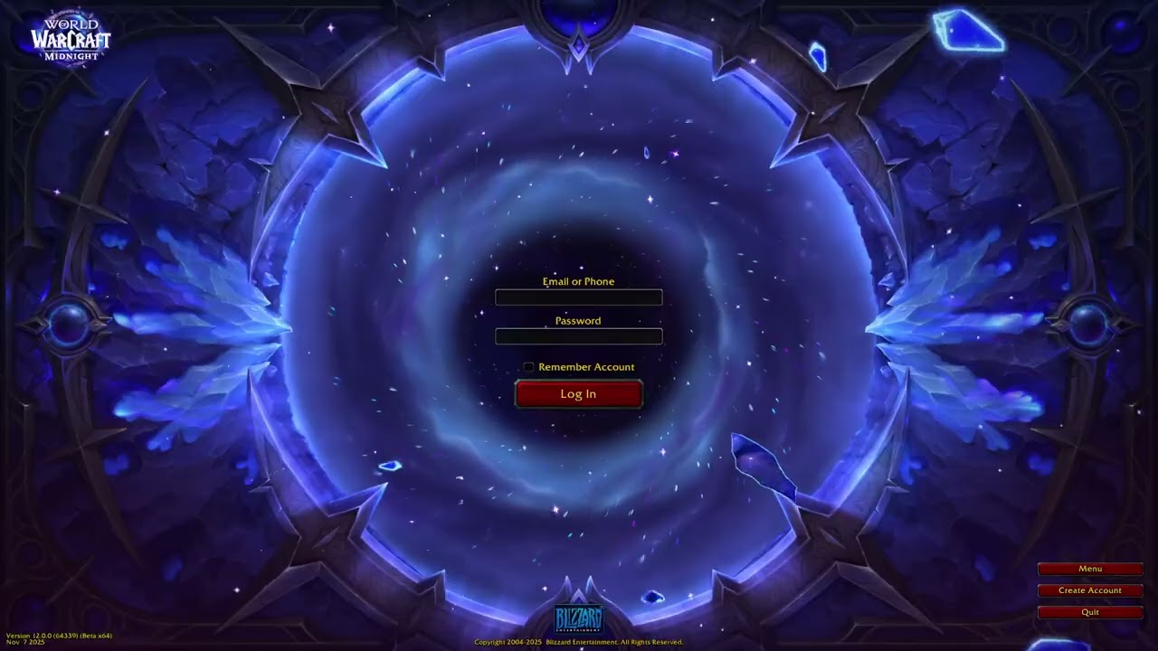 WoW Midnight log in screen [ASMR] [No Music]