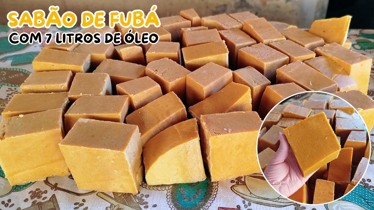🟠COMO FAZER SABÃO DE FUBÁ COM 7 LITROS DE ÓLEO | ECONOMIA PARA SEU LAR  #sabãocaseiro