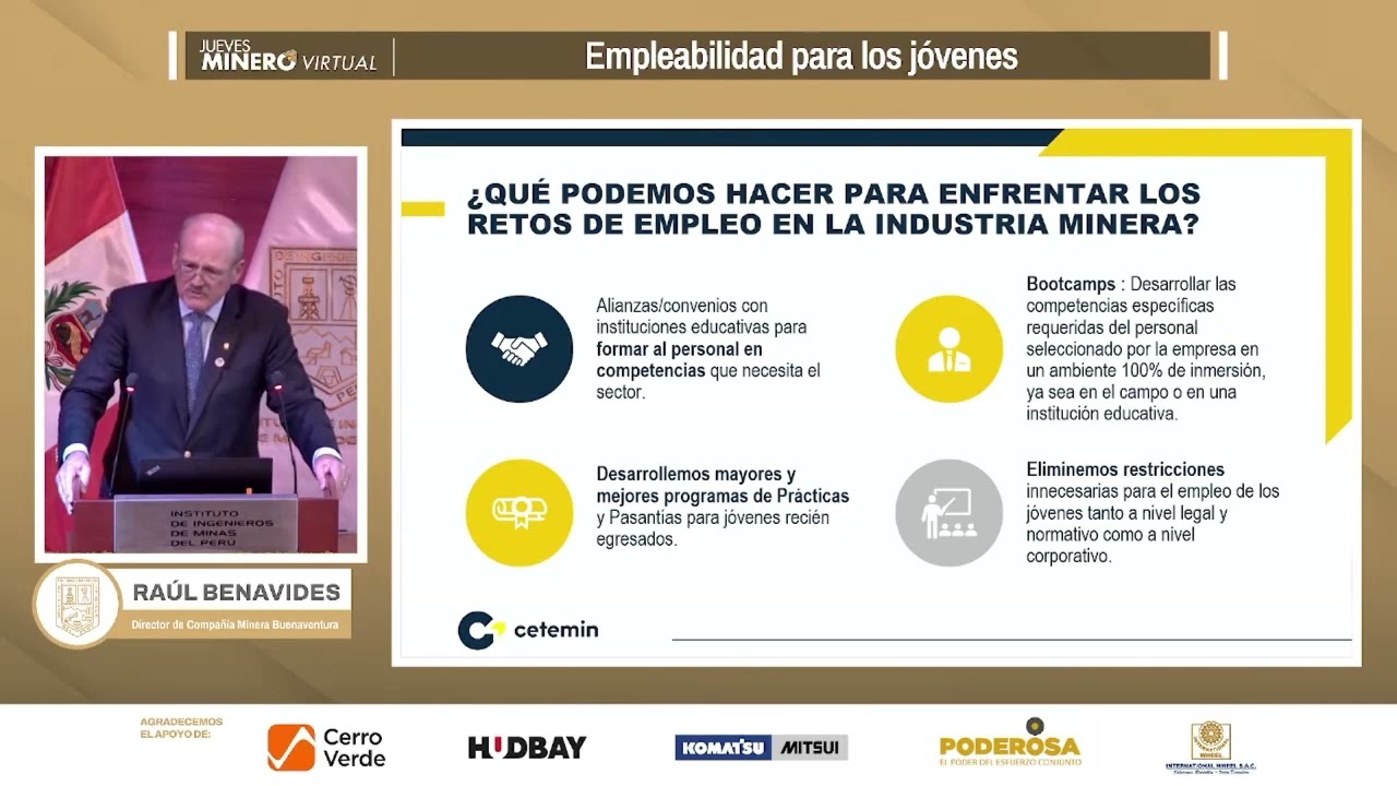 PROPONE ALIANZAS PARA FORMAR PERSONAL EN COMPETENCIAS QUE REQUIERE MINERÍA