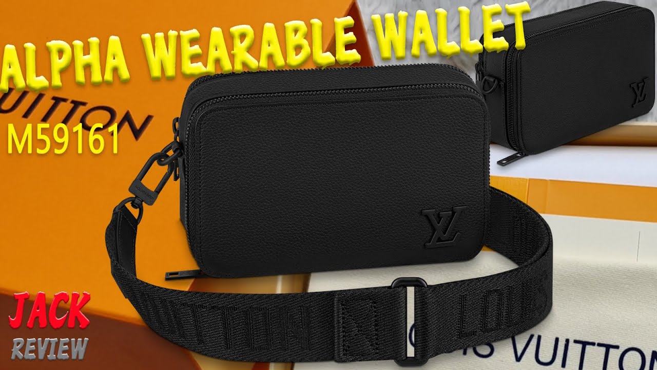 Black 'LV' Leather Alpha Wearable Wallet