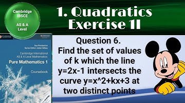 Find the set of values of k which the line y=2x-1 intersects the curve y=x^2+kx+3 at two distinct po