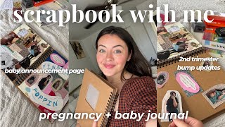 scrapbook with me! *pregnancy journal, bump updates, multimedia, cozy creativity, memory keeping*