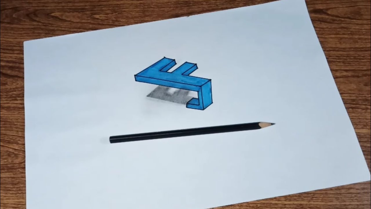 Cara menggambar 3d huruf F mudah dan keren - YouTube