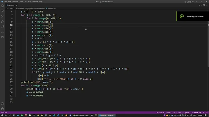 A spinning donut in python?
