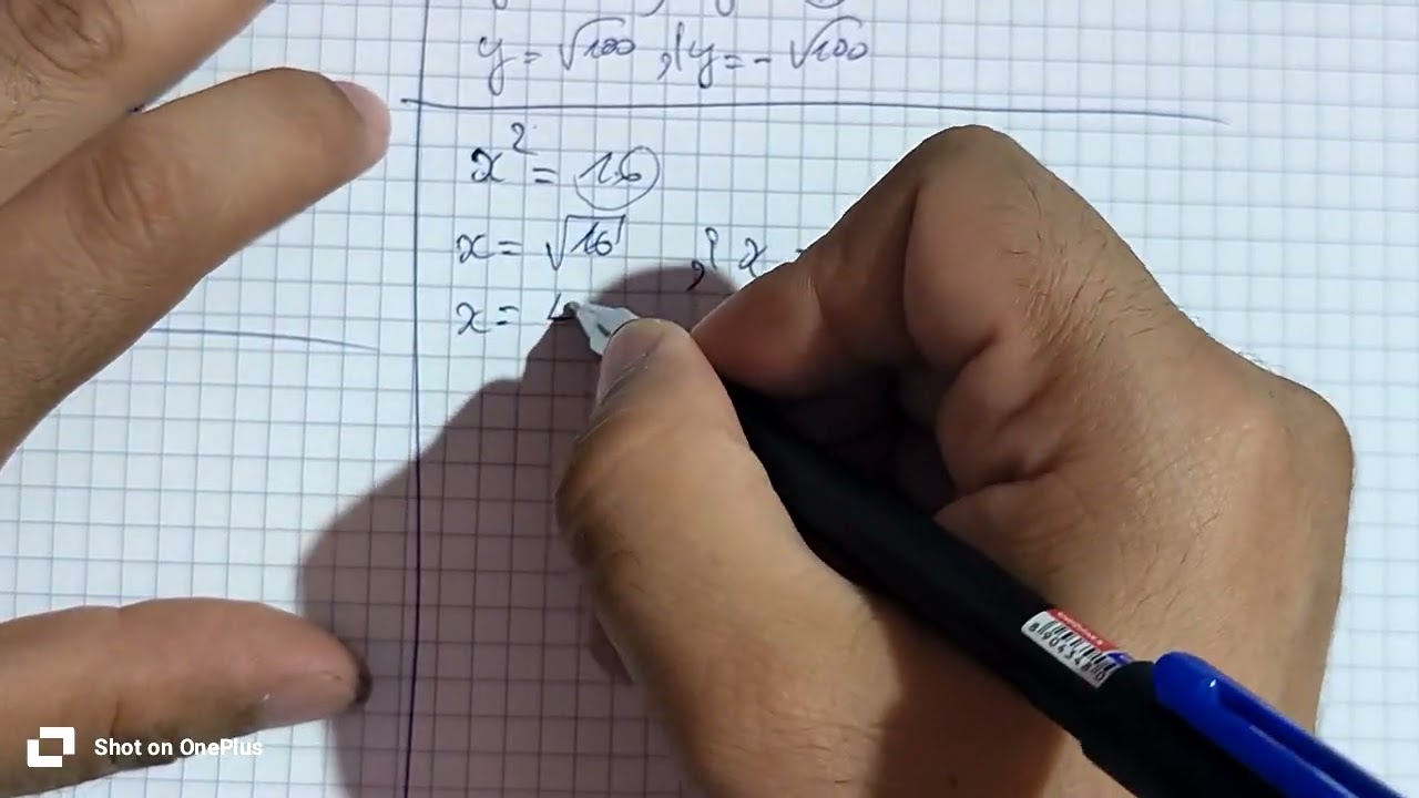 الرابعة متوسط : المعادلات من الشكل : x أس 2 تساوي عدد موجب -الجزء 01