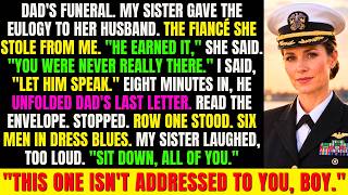 My Sister Gave Dad's Eulogy To The Fiancé She Stole From Me—Mid-Speech, Row One Stood And He Froze Update