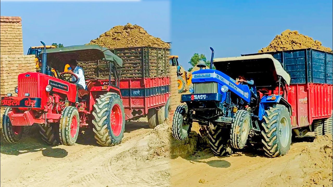 दो पहलवानों में एक ने मारी बाजी | sonalika 750 vs Mahindra 585 DI XP plus ful loaded trolley stock