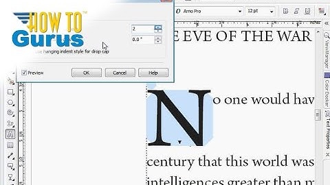 Corel Draw Text : How to make Text Drop Caps : CorelDRAW Tutorial
