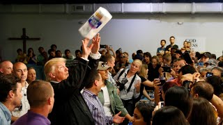 Trump throws paper towels into crowd in Puerto Rico