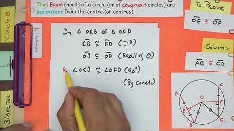Theorem 9.5 Class 9 | Chapter 9 | Circles - Equal chords are equidistant from centre | NCERT Maths