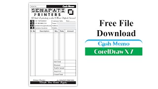How To Create Cash Memo Or Bill Design Corel Draw Professional Design Tutorial